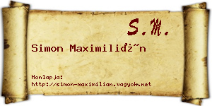 Simon Maximilián névjegykártya