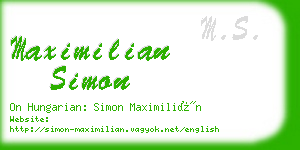 maximilian simon business card